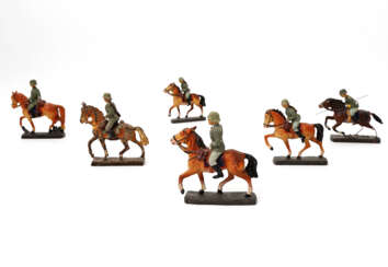 ELASTOLIN/LINEOL/DURO-including six soldiers on horseback, German Empire,