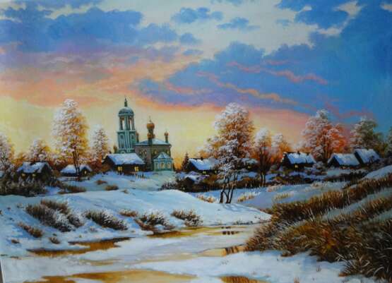 Полдень зимой Canvas Oil paint Classicism Landscape painting 2019 - photo 1