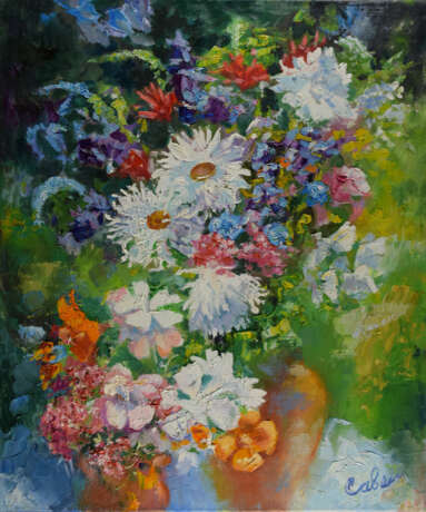 Sunny bouquet Leinwand Ölfarbe Impressionismus Stillleben Russland 1917 - Foto 1