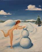 Oleg Gore (b. 1974). Девушка и снеговик