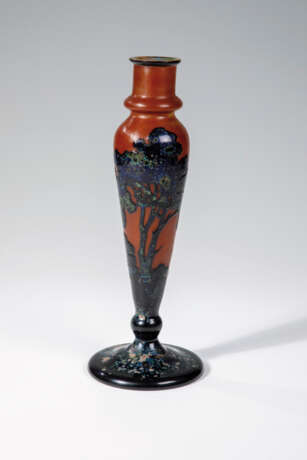 Vase (Lampenfuß?) mit Baumlandschaft - Foto 1