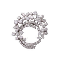 Feine Juwelenbrosche ausgefasst mit Diamanten, zusammen ca. 6,1 ct