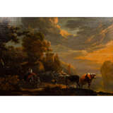 VERBOOM, WILLEM HENDRIKSZ (Rotterdam um 1640-1718 ebenda), "Rastende Hirten im Gebirge", - Foto 1
