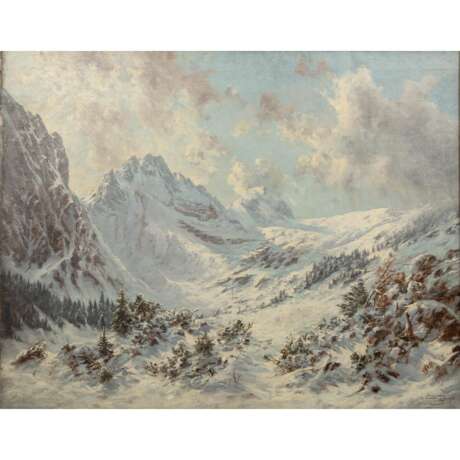 KOEPPEL (?, Maler/in 1. Hälfte 20. Jahrhundert), "Wintermorgen im Rainthal bei Garmisch", - photo 1