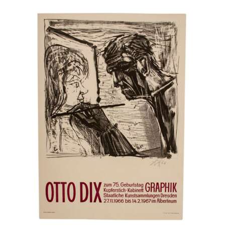 DIX, OTTO (1891 - 1969), Plakat "Otto Dix zum 75. Geburtstag", - photo 1