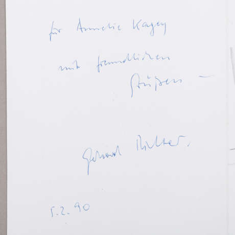 RICHTER, GERHARD (geb. 1932), Autogrammkarte mit Skizze, - photo 3
