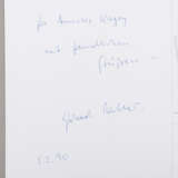 RICHTER, GERHARD (geb. 1932), Autogrammkarte mit Skizze, - Foto 3