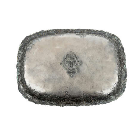 PRINCE OF WALES Höchst seltenes Prunktablett, deutsch, 800 Silber, - фото 5