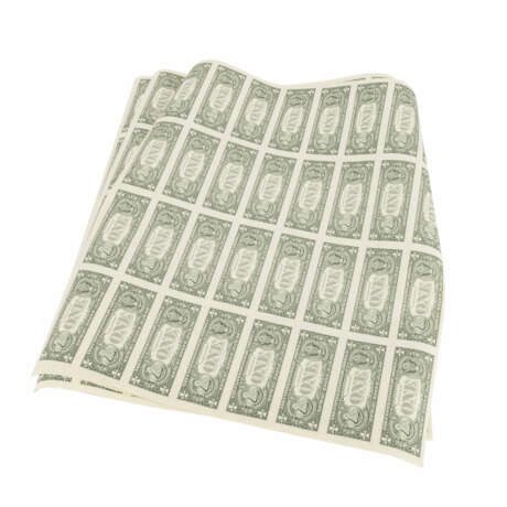 USA - 3 Banknotenbögen mit insgesamt 96 x 1 Dollar 1995, - Foto 1