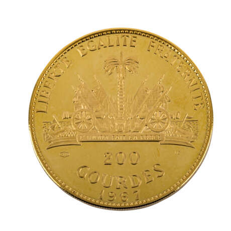 Haiti - 200 Gourdes 1967, 39,1 Gramm Raugewicht, - фото 2