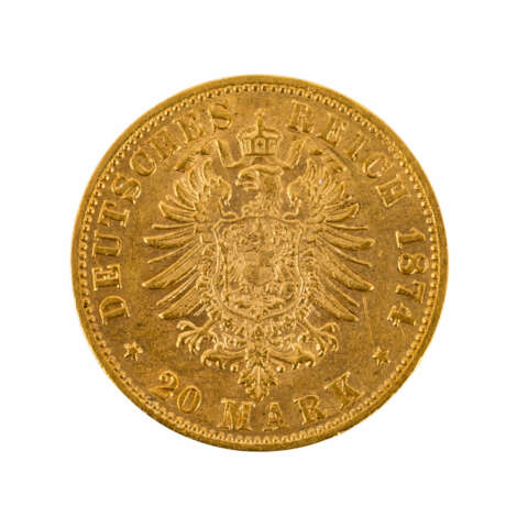 Württemberg – 20 Mark 1874/F, Kg. Karl, - photo 2