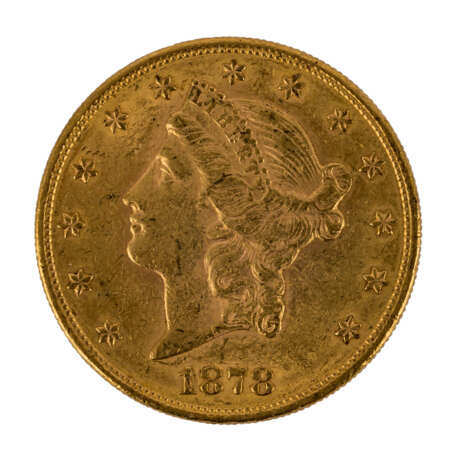 USA/GOLD - 20 Dollars 1878 Liberty Head, - фото 2