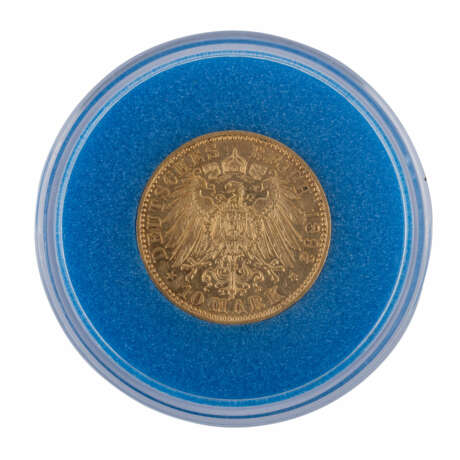 Hessen/Gold - 10 Mark 1893/A, Großherzog Ernst Ludwig, ss+., - Foto 2