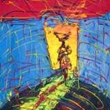 „Endlich zu Hause“ Leinwand Ölfarbe Expressionismus Alltagsleben 1999 - Foto 1