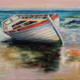 «Лодка на берегу» Холст Масляные краски Экспрессионизм Морской пейзаж 2020 г. - фото 1