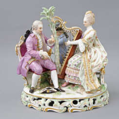 MEISSEN figure group 'The music', about 1900.
