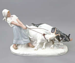 MEISSEN figure group 'the goat shepherdess', 20. Century