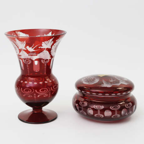 EGERMANN Konvolut 2teilig kleine Vase und Bonbonniere, um 1900 - фото 3