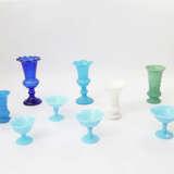 Konvolut 9teilig Vasen und Schalen, Opalglas, um 1900 - photo 1