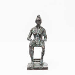 MONOGRAMMIST MP (Bildhauer 20. Jahrhundert; wohl Lörcher-Schüler), Bronze "Dame mit Spiegel",