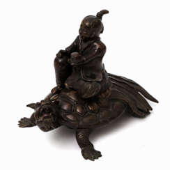 Incense burner in the Form of a scholar riding on a Minogame. ASIA, 20. Century