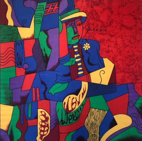 “A Copy Of Picasso” Canvas Mixed media Cubist Landscape painting 2007 - photo 1