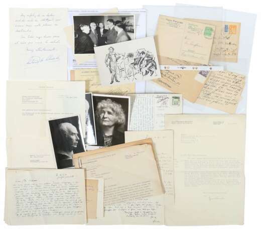 Künstlerkorrespondenzen hand-/maschinengeschriebene Karten und Briefe unter anderem von Felix Petyrek - photo 1