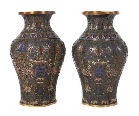 Cloisonné-Vasenpaar China - photo 1