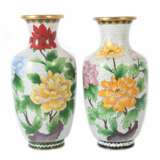 Paar Cloisonné-Vasen China - фото 1