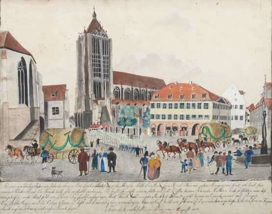 Künstler des 18/19. Jahrhundert ''Feier des Erntefestes in Ulm am 5. Aug. 1817'' - Foto 1