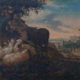 Landschaftsmaler des 18. Jahrhundert ''Schafe und Esel bei der Rast'' - фото 1