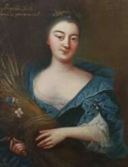 Französischer Maler des 18. Jahrhundert ''Brustportrait der Marguerite Iphigénie Scott de La Mésangère Marquise de Pommeréval''