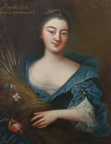 Französischer Maler des 18. Jahrhundert ''Brustportrait der Marguerite Iphigénie Scott de La Mésangère Marquise de Pommeréval'' - фото 1