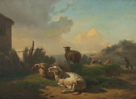 Französischer Maler des 19. Jahrhundert ''L'appui du Berger'' oder ''Die Stütze des Hirten'' - Foto 1