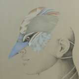 Grafiker des 20. Jahrhundert ''Kopf im Profil'' mit einer Vogelmaske - фото 1