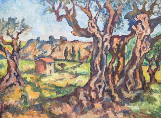 KONZELMANN, DIETER (1938-2015, Künstler in Marbach), "Landscap with old oliv-trees", - Foto 1