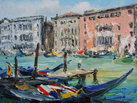Venice. 30x40 cm. Leinwand Ölfarbe Impressionismus Landschaftsmalerei 2018 - Foto 1