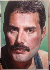 Portrait of a legend rock ' n roll.Freddie Mercury