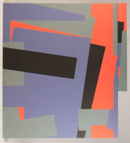 KUHNERT, HORST (geboren 1939), "Tafelbild rot, blau, schwarz", - photo 1