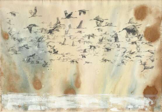 “Oh flying wild geese. 2020. Handmade. The Author - Natalia Pisareva” Paper Pencil Realist Animalistic 2020 - photo 1