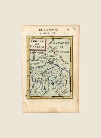 Карта окрестностей Баварии Алена Малле Alain Manesson Mallet (1630 - 1706) Copper Mixed media Antique period 1685 - photo 1