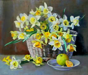 Daffodils and Apple