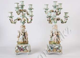  porcelain candelabra XIX-XX in