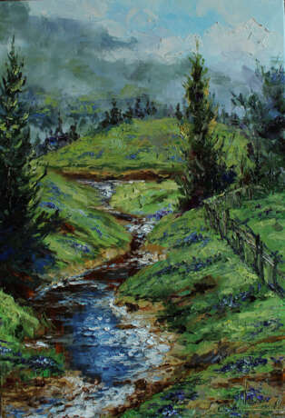 „Blühende Karpaten“ Leinwand Ölfarbe Impressionismus Landschaftsmalerei 2020 - Foto 1