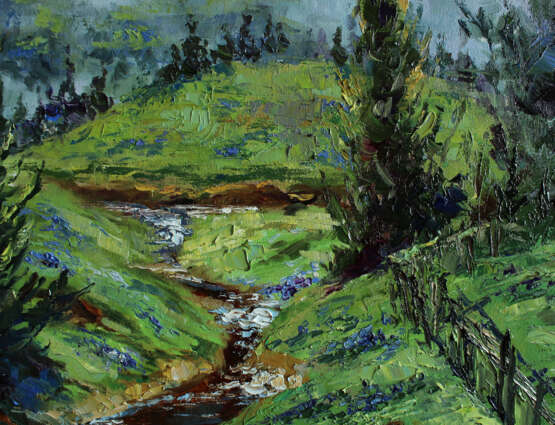 „Blühende Karpaten“ Leinwand Ölfarbe Impressionismus Landschaftsmalerei 2020 - Foto 3