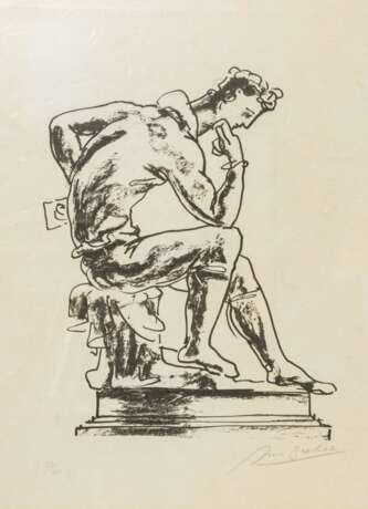 BREKER, ARNO (1900-1991), "On pedestal in a sitting thinker", - photo 1