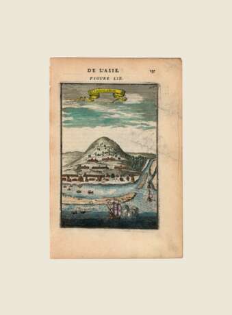 Карта – вулкан Гамалама Азия. Copper Mixed media Antique period 1685 - photo 1