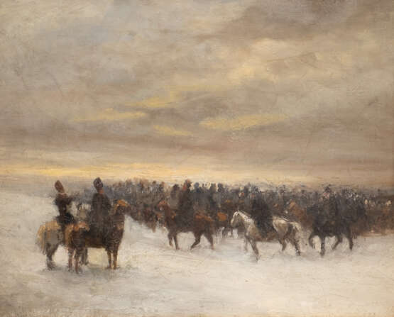 PJOTR NIKOLAEWITSCH GRUSINSKIJ 1837 Kursk - 1892 St. Petersburg (zugeschrieben) Reiter in verschneiter Landschaft - Foto 1