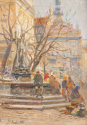 ERNO ERB 1878 Lemberg (Lwiw) - 1943 ebenda Marktfrauen am Brunnen