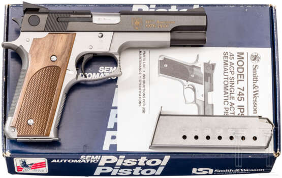 Smith & Wesson Modell 745, two-tone, "IPSC Single Action 10th Anniversary Commemorative", im Karton - Foto 1